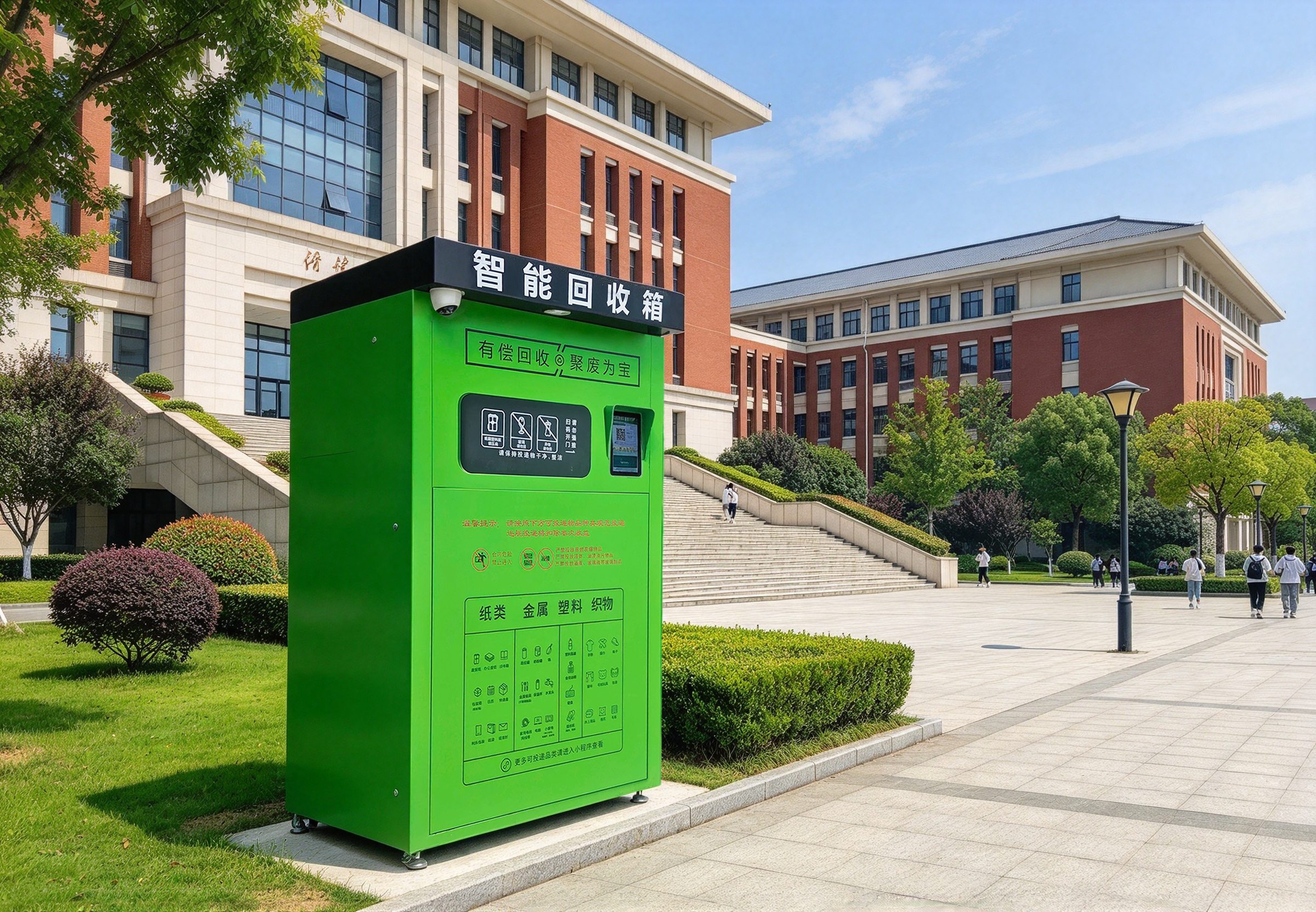 高校场景|青蓝回收智能回收箱校园案例